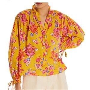 Rhode Louisa Floral 100% Cotton Colorful Boho Blouse Gen M